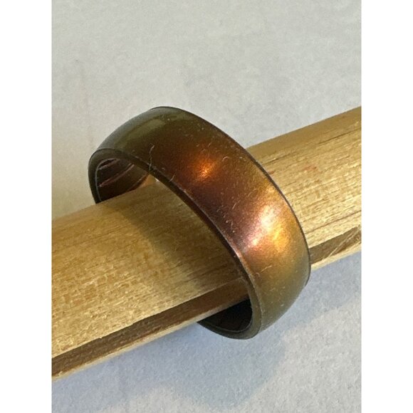 Enso Silicone Ring Unisex Size 12 Iridescent Bronze Comfortable Flexible Brown - Picture 2 of 5